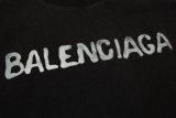 Balenciaga paint made old short -sleeved craftsmanship with paint printing LOGO heavy worker washing water for old craftsmanship