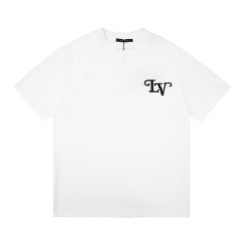 Louis vuitton behind embroidery letters short sleeves