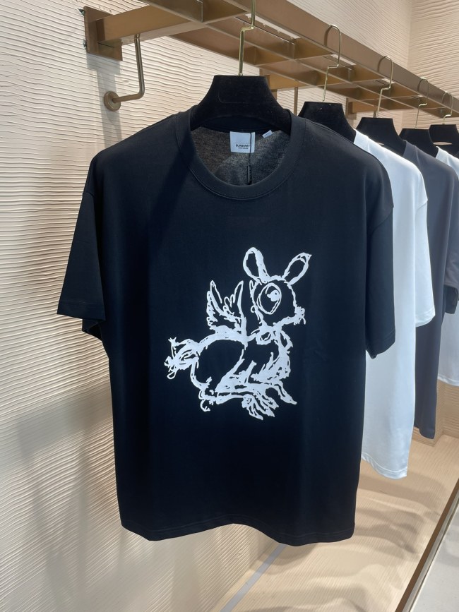 Burberry 2023 pure cotton rabbit pattern printing short -sleeved T -shirt couple model