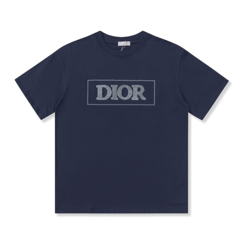 Dior 23SS logo three -dimensional towel embroidered flowers short -sleeved T -shirt
