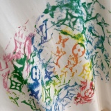 Louis Vuitton 23SS latest batch of watercolor crayca graffiti short -sleeved T -shirt