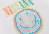 Vintage Nirvana Band Fantasy Little Smile Letter Print Short Sleeve American Casual Loose Men and Women Cotton T -shirt