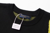 Louis vuitton letter logo line embedded flower round neck men and women knitted short sleeves
