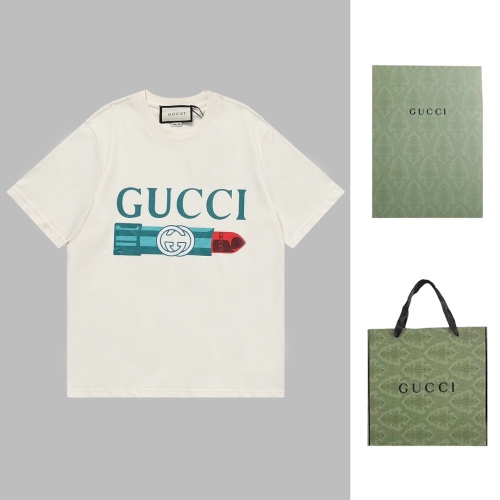 GUCCI 23SS red and green striped print short sleeves