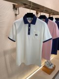 GUCCI 2023 Double G embroidery logo double -beads shredded beaded cotton lapel POLO shirt