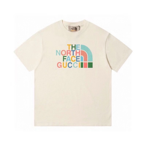 Gucci X northern TNF joint cooperation series color logo letters short -sleeved T -shirt