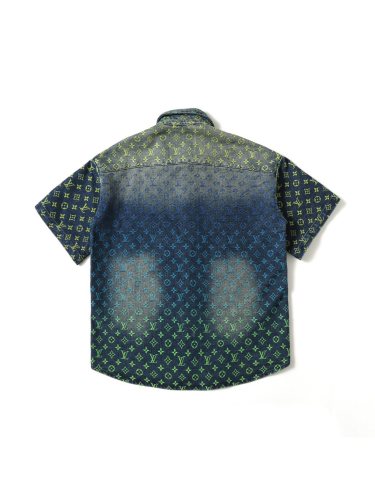 Louis Vuitton 23SS Blossom Gradient Gradient Full of Indo -Indian Cowboy Shirt Short Sleeve