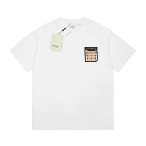 Burberry 23ss checkered letters pocket short sleeves