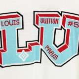 Louis Vuitton Knit big logo knitting color round neck short -sleeved T -shirt