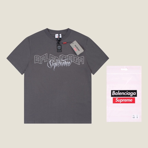 Balenciaga X Supreme 2023 Fall spring and summer joint series hot drill LOGO combined with short -sleeved T -shirt