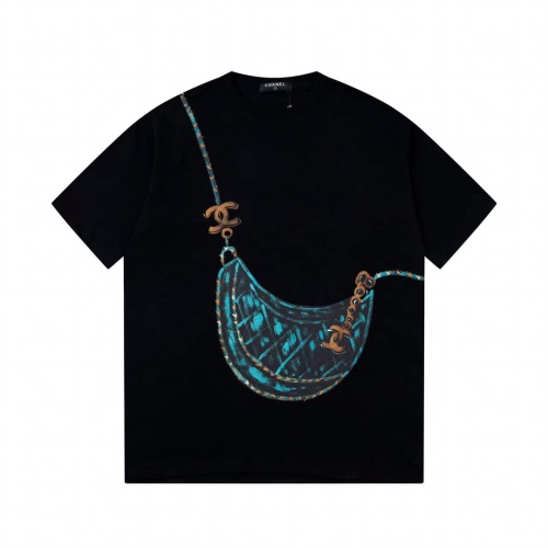 Chanel hand -painted bag short -sleeved T -shirt