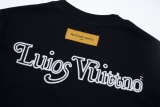 Louis vuitton behind embroidery letters short sleeves