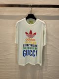 Gucci x adids2023 summer letter printing round neck short -sleeved T -shirt couple model