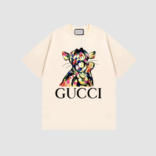 Gucci color graffiti chest cartoon tiger print T -shirt