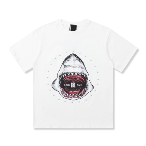Givenchy 23ss rivet drill shark head print short -sleeved T -shirt