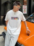 CHANEL 2023 Spring and Summer Printing Round Blind Short Sleeve Couple T -shirt