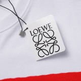 LOEWE 2023SS spring and summer rainbow striped letters printing round neck short -sleeved T -shirt