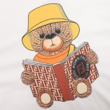 Fendi cartoon bear print short -sleeved T -shirt