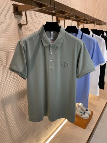 Dior 2023 Summer Pearl Cotton CD CD letters logo embroidered casual POLO shirt