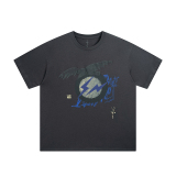 Travis Scott co -branded Fragment Fujiwara Lightning Eagle Micro -hair printed short -sleeved T -shirt