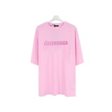 Balenciaga tears in the chest to tear the printed blossom to grind the short sleeve