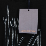 Louis Vuitton 2023 pattern embroidered flower round neck short -sleeved T -shirt