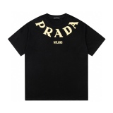 PRADA series chest necklace letters three -dimensional 3D digital adhesive logo classic basic basic short sleeves