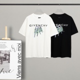 Givenchy 2023GVC letter lock printing round collar short -sleeved T -shirt