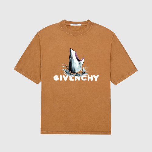 Givenchy 2023 spring and summer American pickled retro making old printed water washing short sleeves