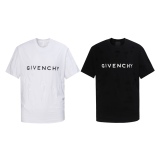 Givenchy letters, cave piercing printing double -layer heavy workers short -sleeved T 桖 couple models