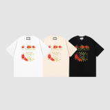 GUCCI 2023 colorful lines wonderful printed T -shirt