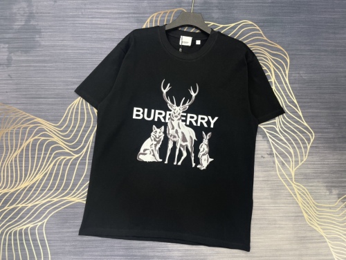 Burberry 2023 Summer Customized Digital Jet Printing Pet LOGO Couple Couple Short -sleeved T -shirt