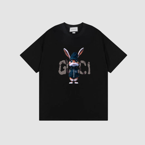 GUCCI 2023 Bad the entire network printing T -shirt loose and shoulder version