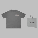 Balenciaga 23 limited cement gray double B embroidery casual short sleeves