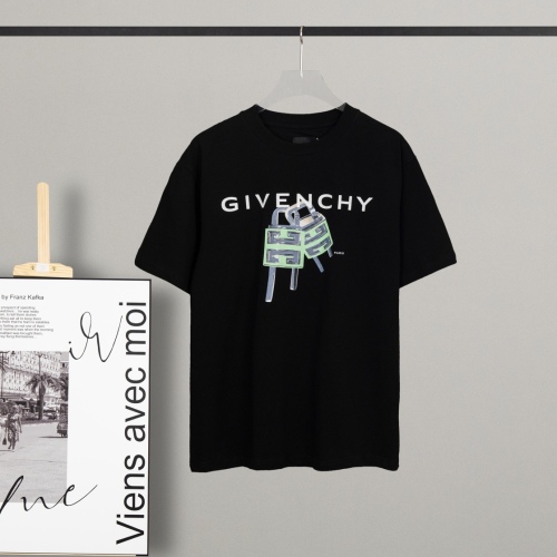 Givenchy 2023GVC letter lock printing round collar short -sleeved T -shirt