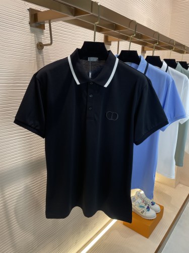 Dior 2023 Pearl Cotton CD CD letters logo embroidered casual Polo shirt