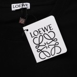 Loewe leather pocket loose cotton cotton men and women casual short -sleeved T -shirts