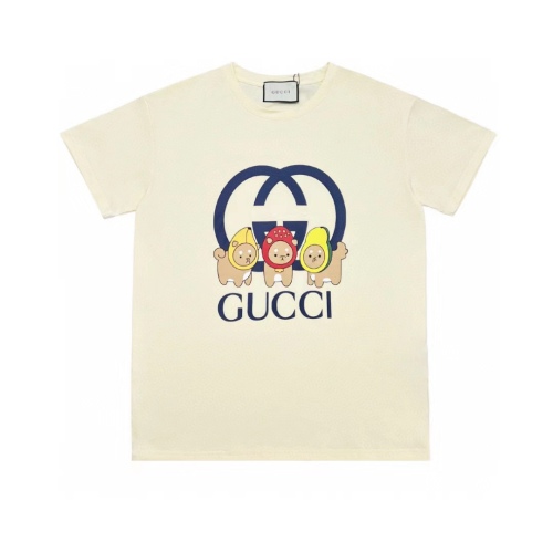 GUCCI three puppy printed couples casual short sleeves