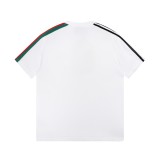 GUCCI three -striped GUCCI x adidas contrasting three -line rose satin printing -top -shoulder version of the couple model