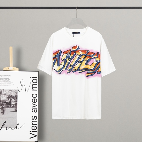 Louis Vuitton 2023 pattern embroidered flower round neck short -sleeved T -shirt