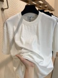 Burberry 2023 Summer custom towel texture good round neck short -sleeved T -shirt couple model