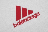 Balenciaga X adidas 23 Summer King Fried Famous Limited Print Embroidery Oat Gray Cotton Short Sleeve T -Couples