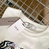 Dior Dior official graffiti painting kiss basic short -sleeved T -shirt