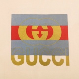 GUCCI limited model dual g silver bar water slurry printed casual short -sleeved T -shirt