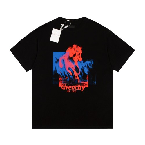 Givenchy 23SS 1952 steed short -sleeved chest jewelry with 1952 steed givenchy ylogo printing back on the back of the lower side of the trumpet 4glogo printed as the old craftsmanship loose casual couple model