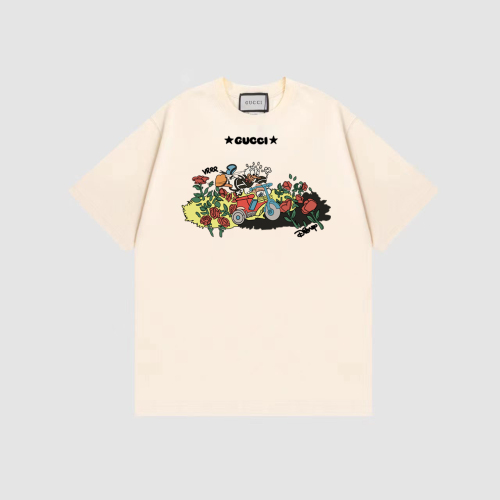 GUCCI chest Donald duck logo printing round neck short -sleeved male loose T -shirt women