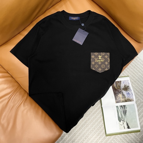 Louis vuitton Laohua logo leather hardware pocket short -sleeved T -shirt