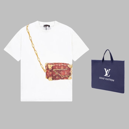 Louis vuitton show limited hand -painted bag pattern printing short -sleeved T -shirt