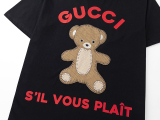 Gucci 2023SS Teddy Bear T -shirt Printed Teddy Bear is not easy to deform loose version of couple models