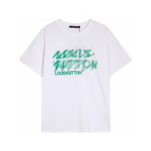 Louis vuitton 2023 graffiti letters, printing round players short -sleeved T -shirt